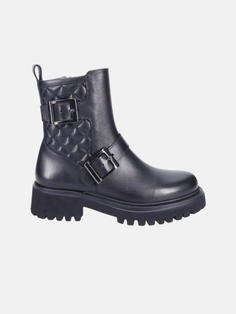 $650 Ron White Francine BUCKLE MOTO QUILTED PREMIUM LEATHER Boot 39 (TF13)